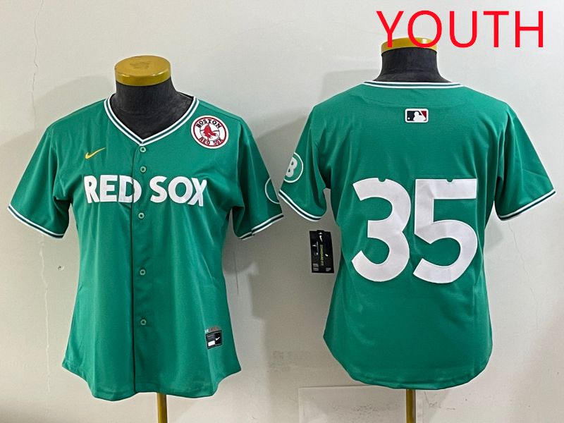 Youth 2025 Boston Red Sox 35 No Name Dark Green Joint Name Nike MLB Jersey style 9